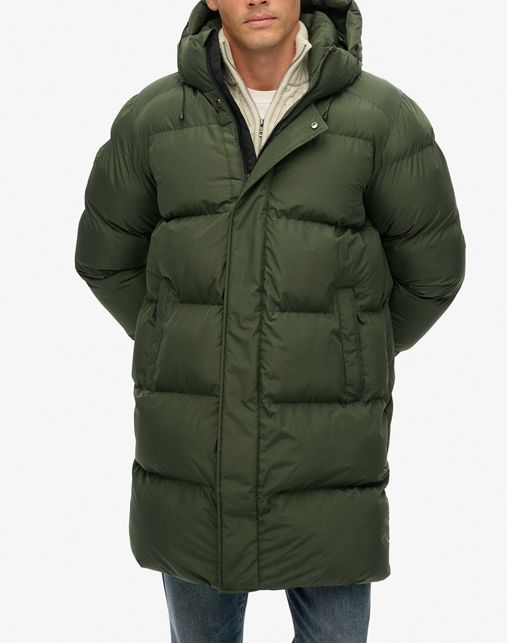 SUPERDRY D2 SDSW HOODED SPORTS PUFFER MID JKT МЪЖКО ЯКЕ