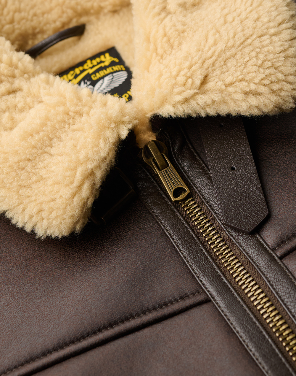 SUPERDRY D2 OVIN FAUX SHEARLING AVIATOR JACKET МЪЖКО ЯКЕ