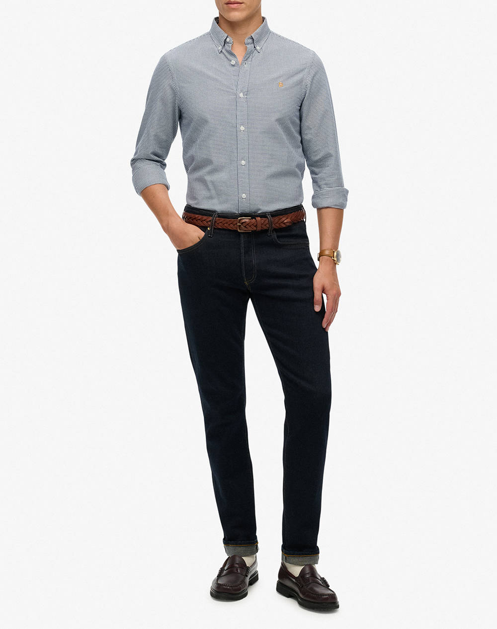 SUPERDRY D2 STUD CLASSIC OXFORD L/S SHIRT МЪЖКА РИЗА