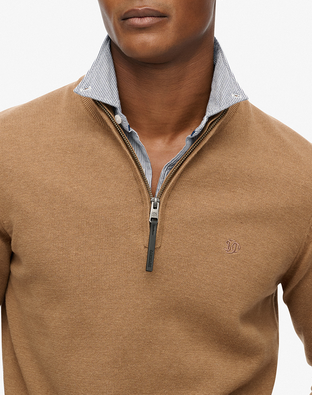 SUPERDRY D1 STUD ESSENTIALS COTTON HALF ZIP Мъжки плетен пуловер