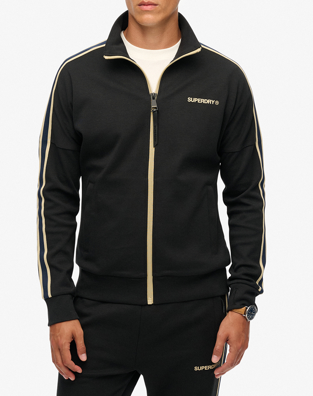 SUPERDRY D2 OVIN TECH CULT LOOSE TRACK TOPМЪЖКИ СУИТШЪРТ