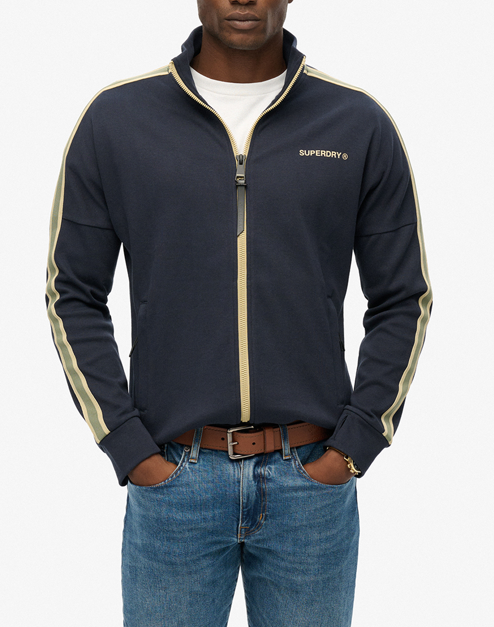 SUPERDRY D2 OVIN TECH CULT LOOSE TRACK TOPМЪЖКИ СУИТШЪРТ