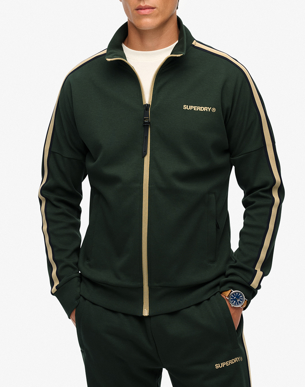 SUPERDRY D2 OVIN TECH CULT LOOSE TRACK TOPМЪЖКИ СУИТШЪРТ