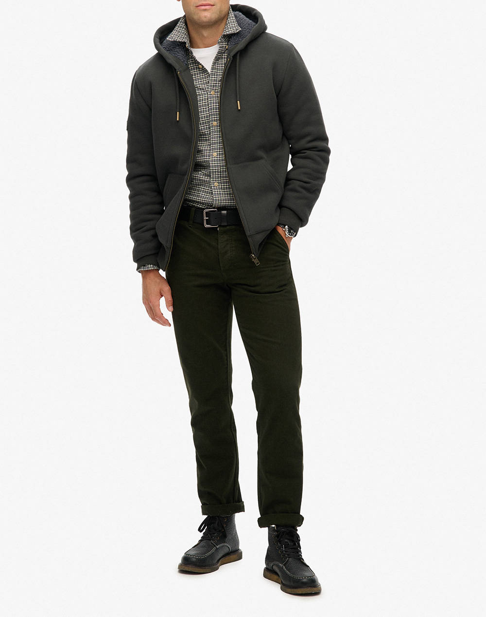 SUPERDRY D1 BORG LINED ZIPHOOD MENS SWEATSHIRT