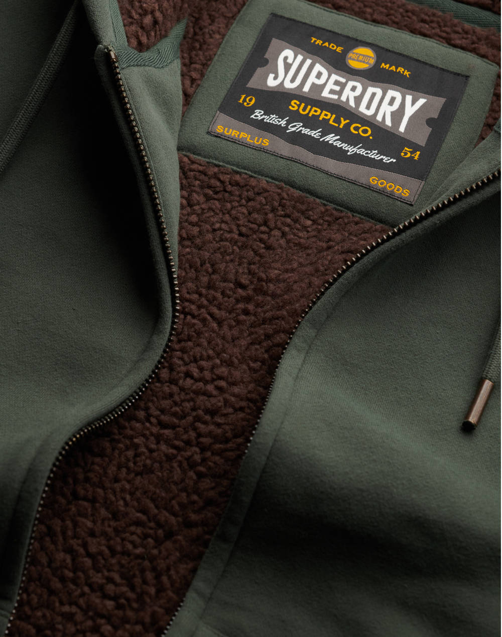 SUPERDRY D1 BORG LINED ZIPHOOD MENS SWEATSHIRT