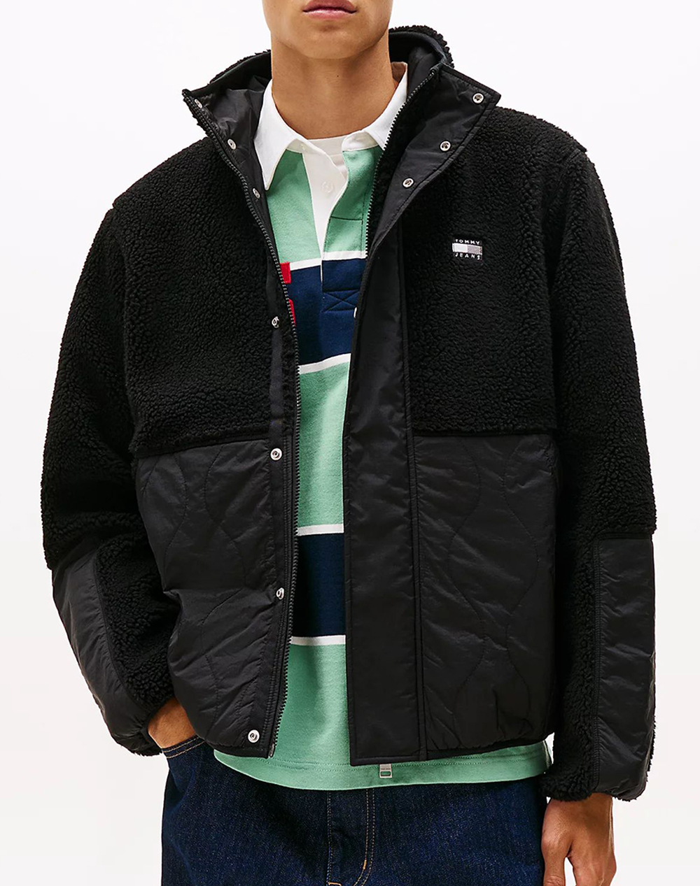 TOMMY JEANS TJM ESSENTL MIX TEDDY JACKET EXT