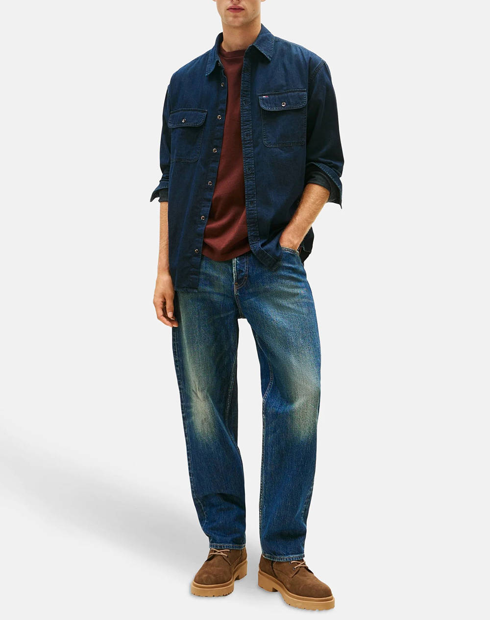 TOMMY JEANS LS RELAXED DENIM SHIRT BL BK