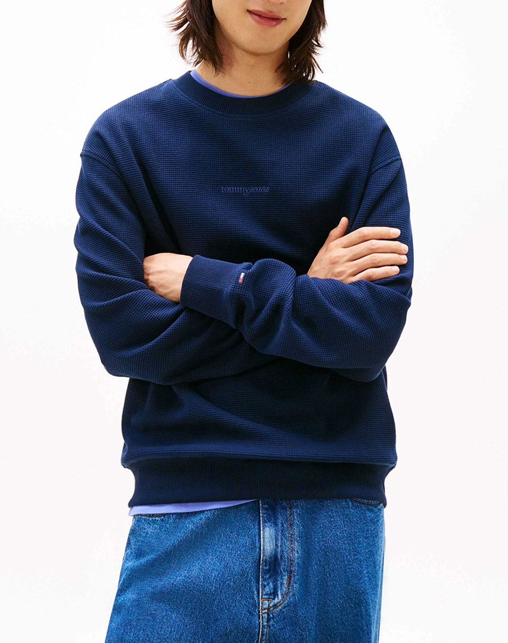 TOMMY JEANS TJM RLX WAFFLE SCRIPT CREW