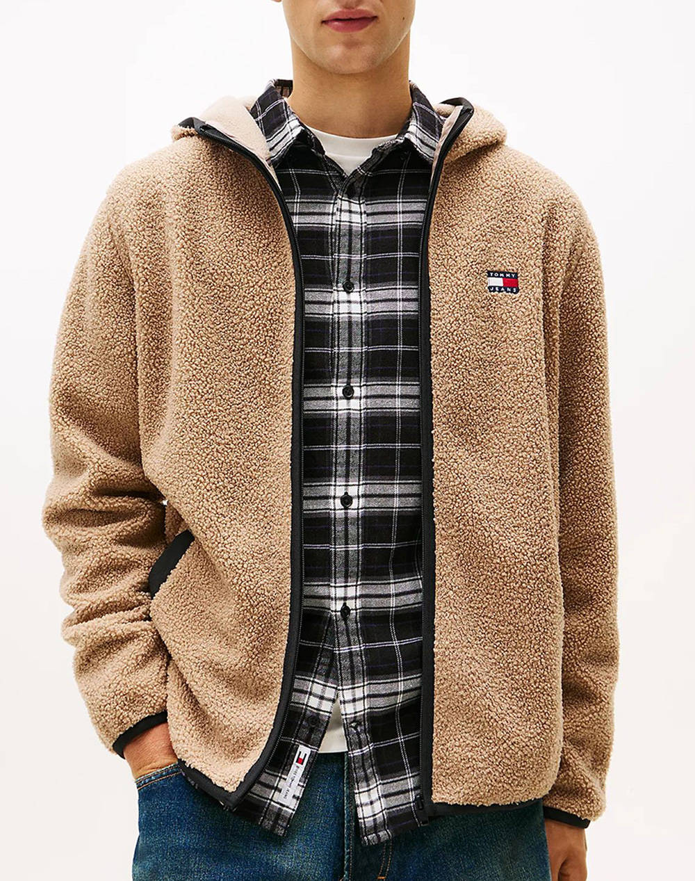 TOMMY JEANS TJM REG BADGE TEDDY ZIP TRU EXT