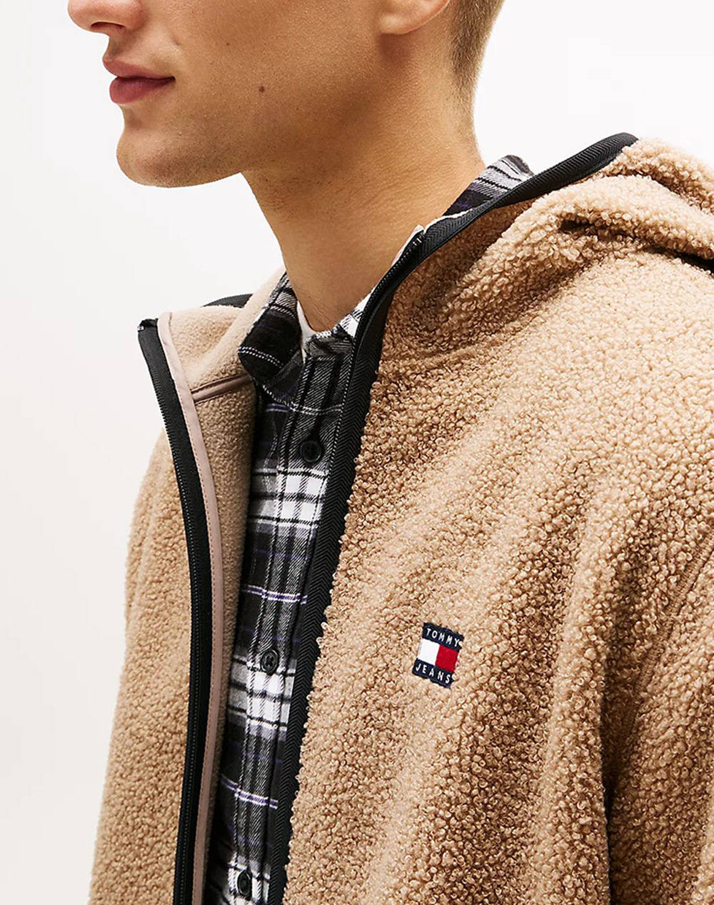 TOMMY JEANS TJM REG BADGE TEDDY ZIP TRU EXT