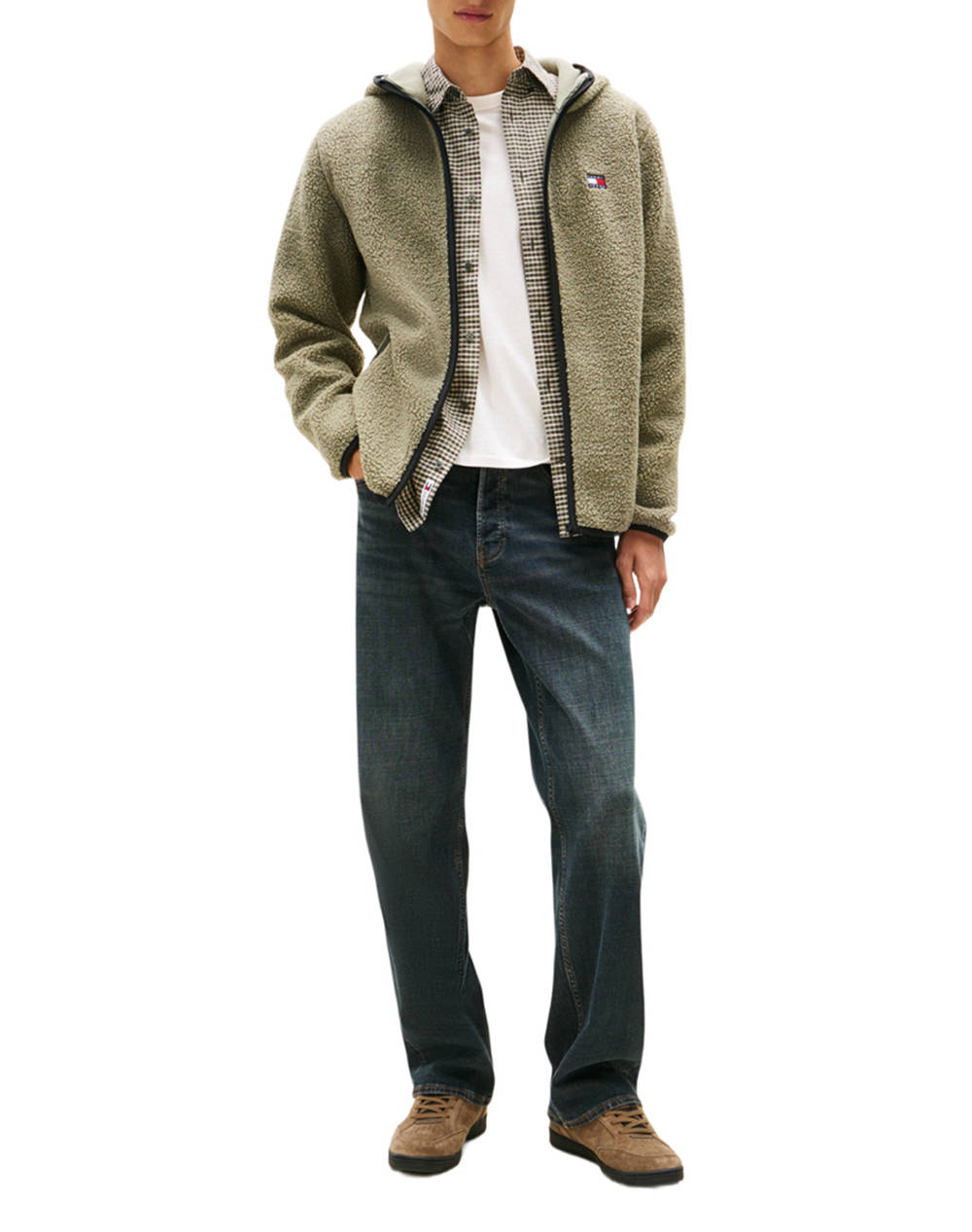 TOMMY JEANS TJM REG BADGE TEDDY ZIP TRU EXT