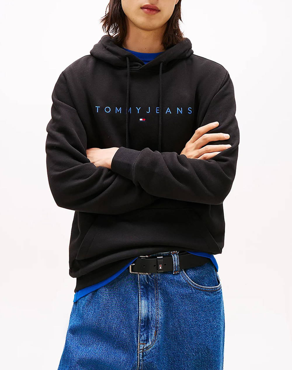 TOMMY JEANS TJM REG LINEAR LOGO HOODIE EXT
