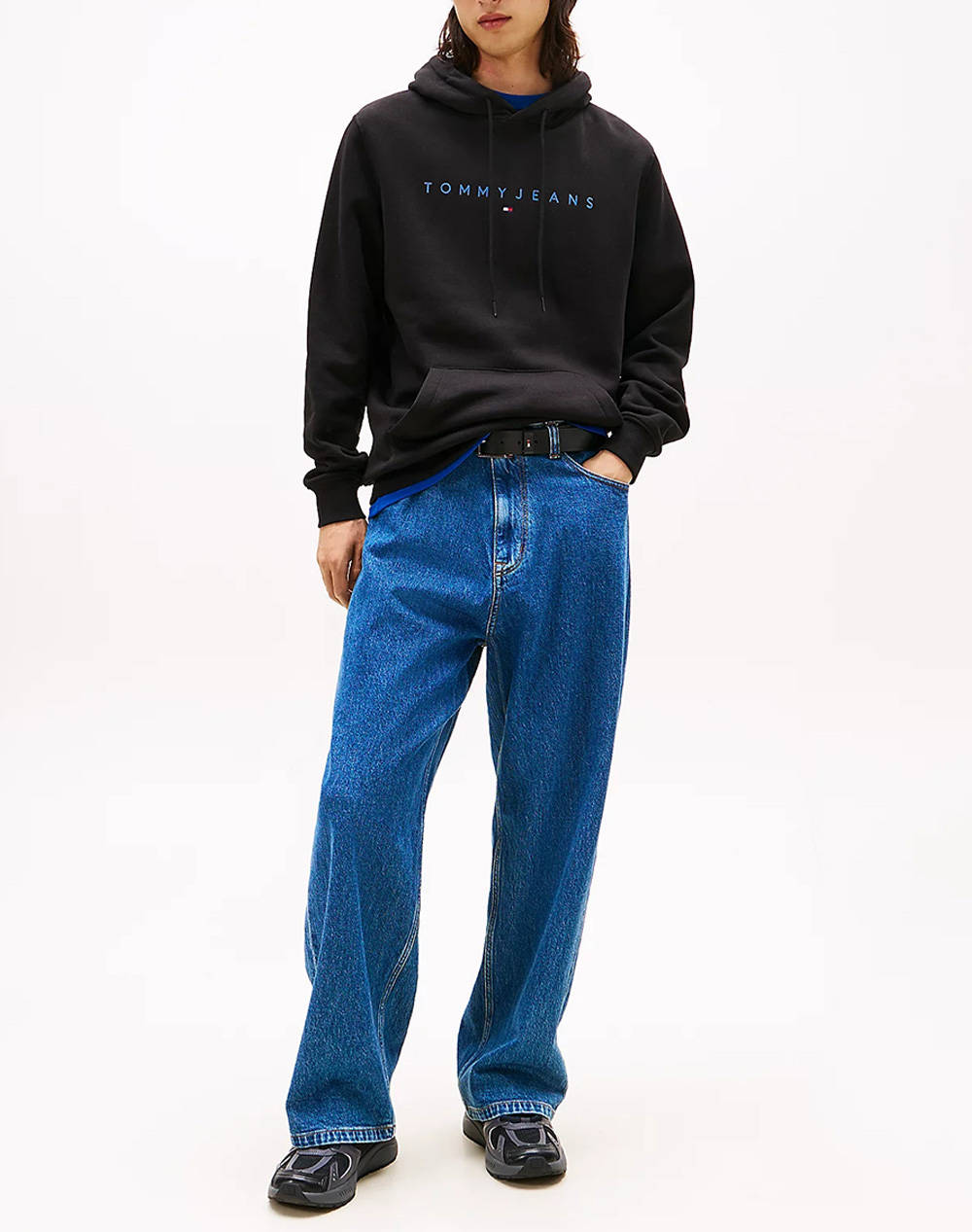 TOMMY JEANS TJM REG LINEAR LOGO HOODIE EXT