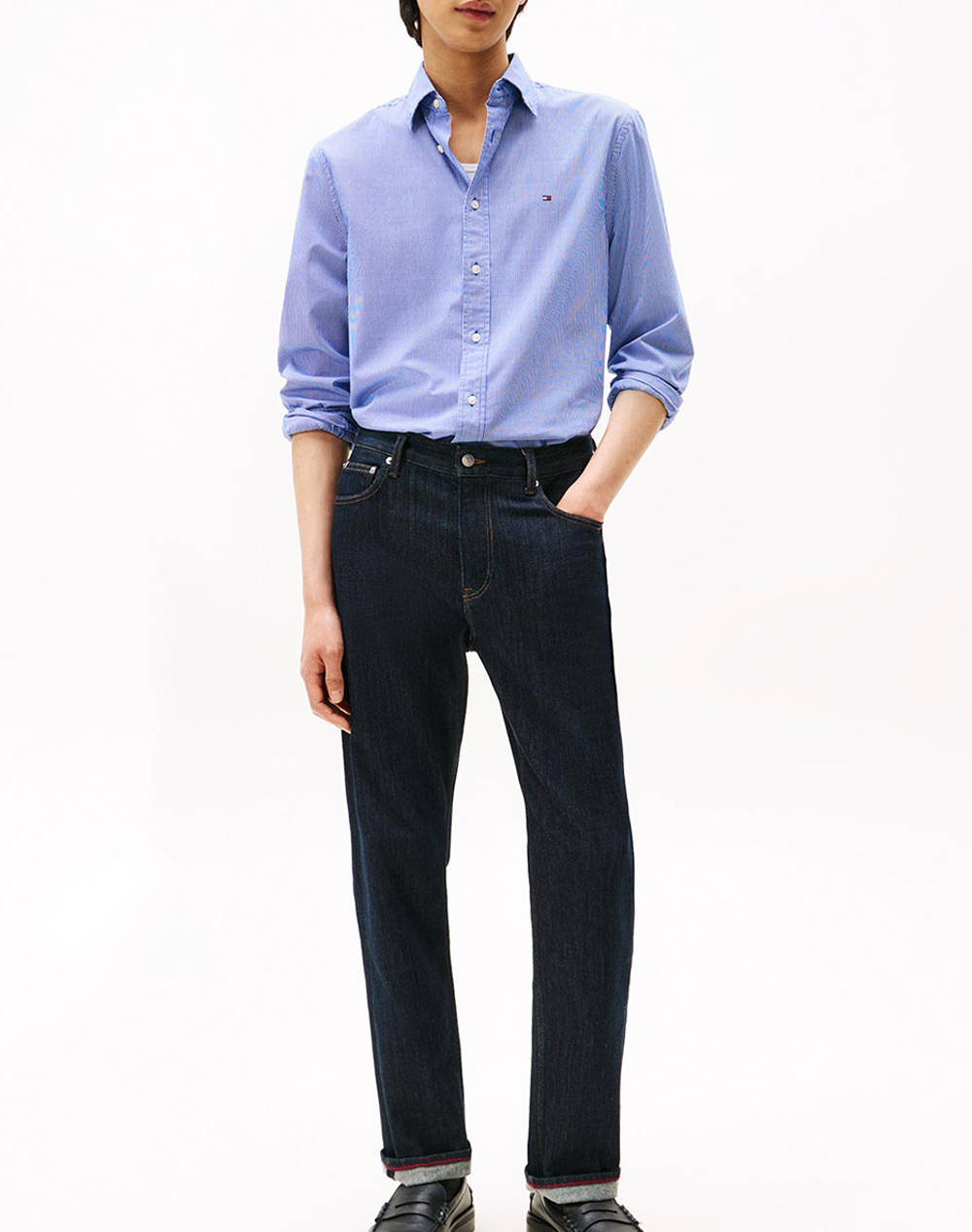 TOMMY HILFIGER FLEX POPLIN MICRO GINGHAM SHIRT