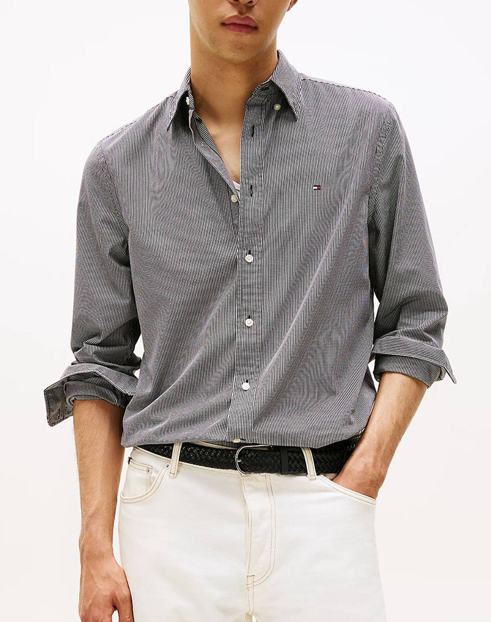 TOMMY HILFIGER FLEX POPLIN MICRO GINGHAM SHIRT
