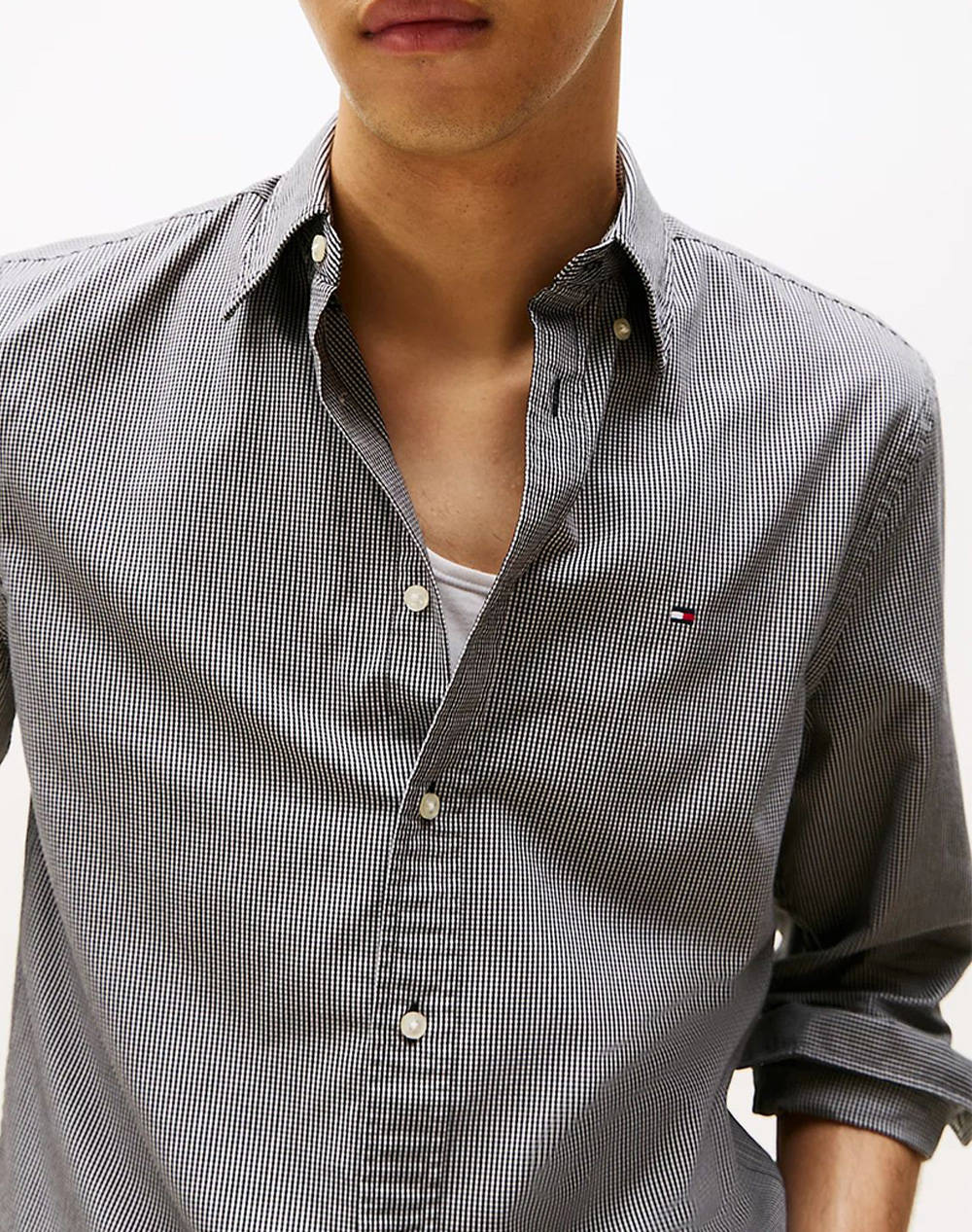 TOMMY HILFIGER FLEX POPLIN MICRO GINGHAM SHIRT