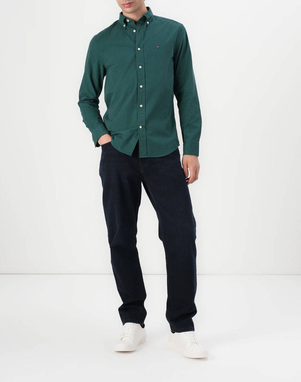 TOMMY HILFIGER FLEX POPLIN MICRO GINGHAM SHIRT