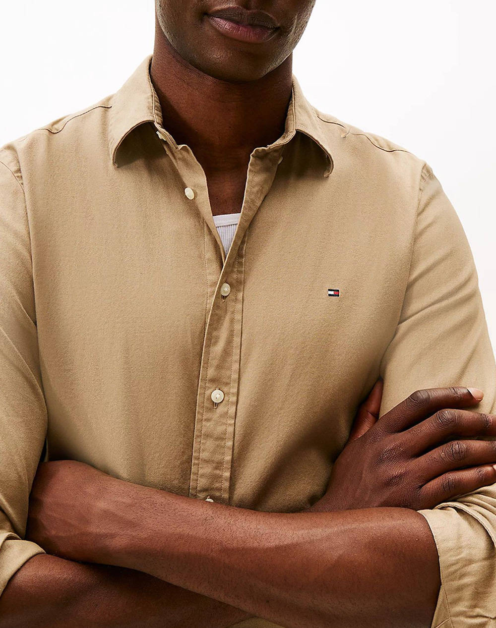 TOMMY HILFIGER FLEX FLANNEL SOLID RF SHIRT