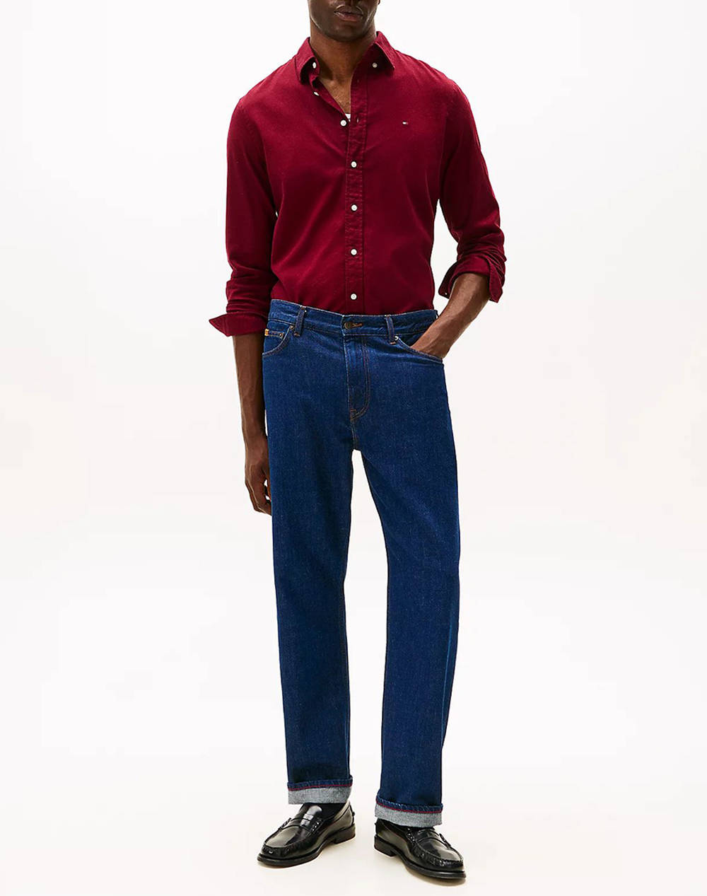 TOMMY HILFIGER FLEX FLANNEL SOLID RF SHIRT