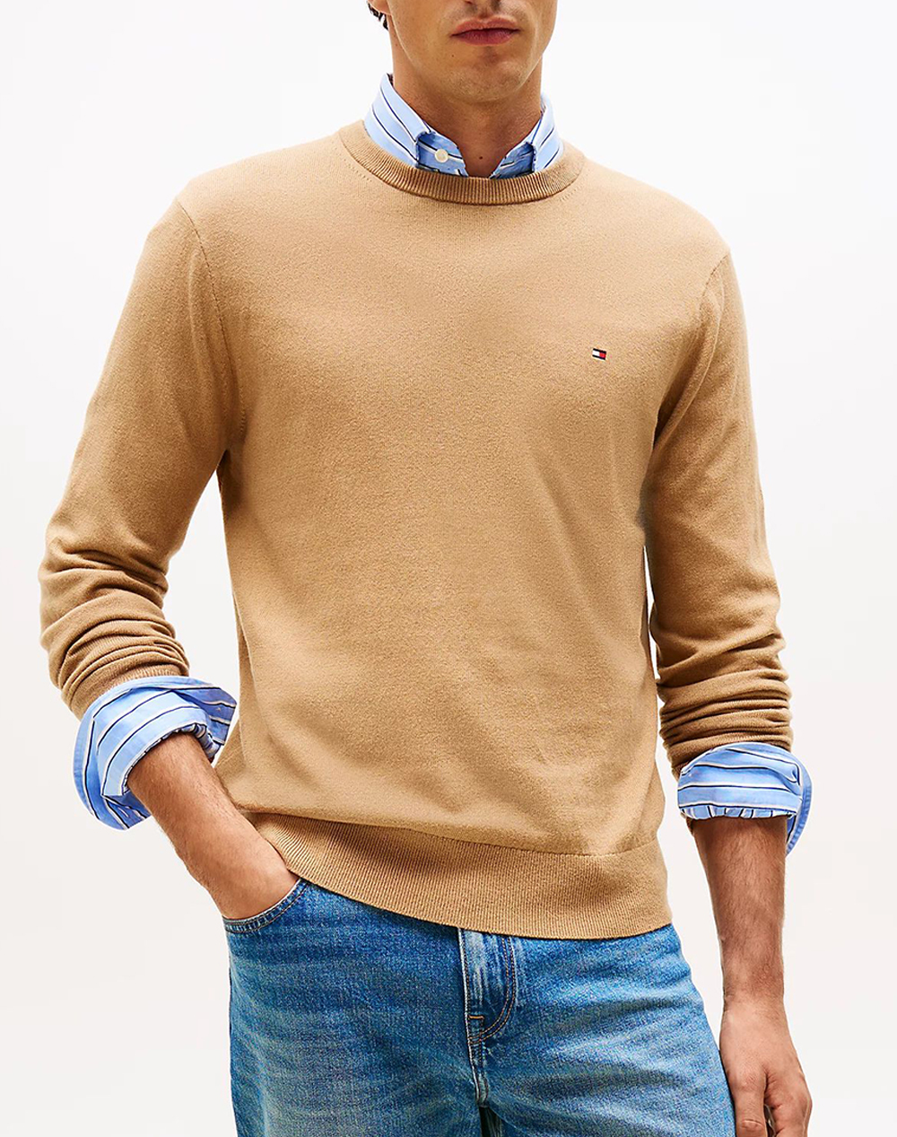 TOMMY HILFIGER PIMA ORG CTN CASHMERE CREW NECK