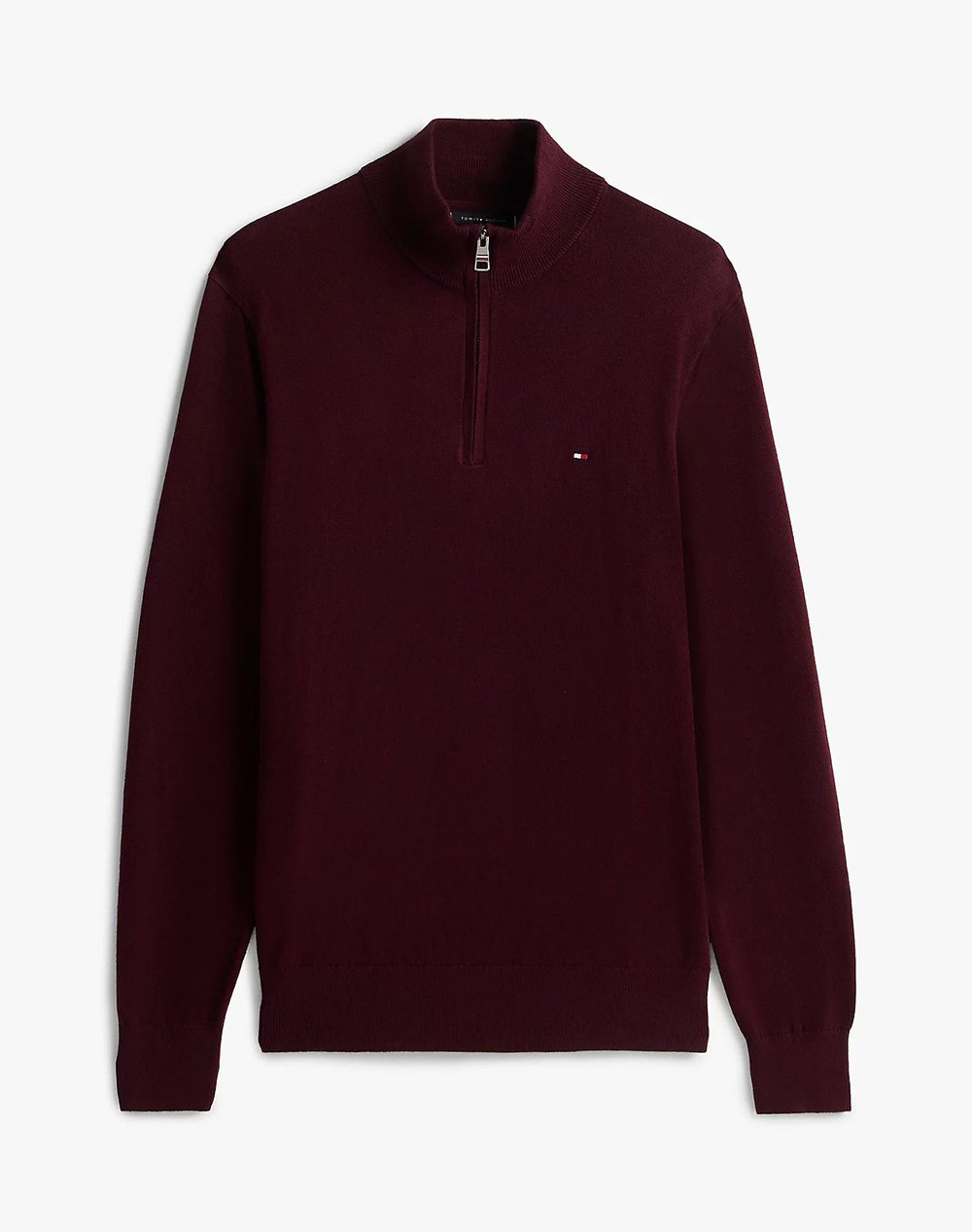 TOMMY HILFIGER PIMA ORG CTN CASHMERE ZIP MOCK