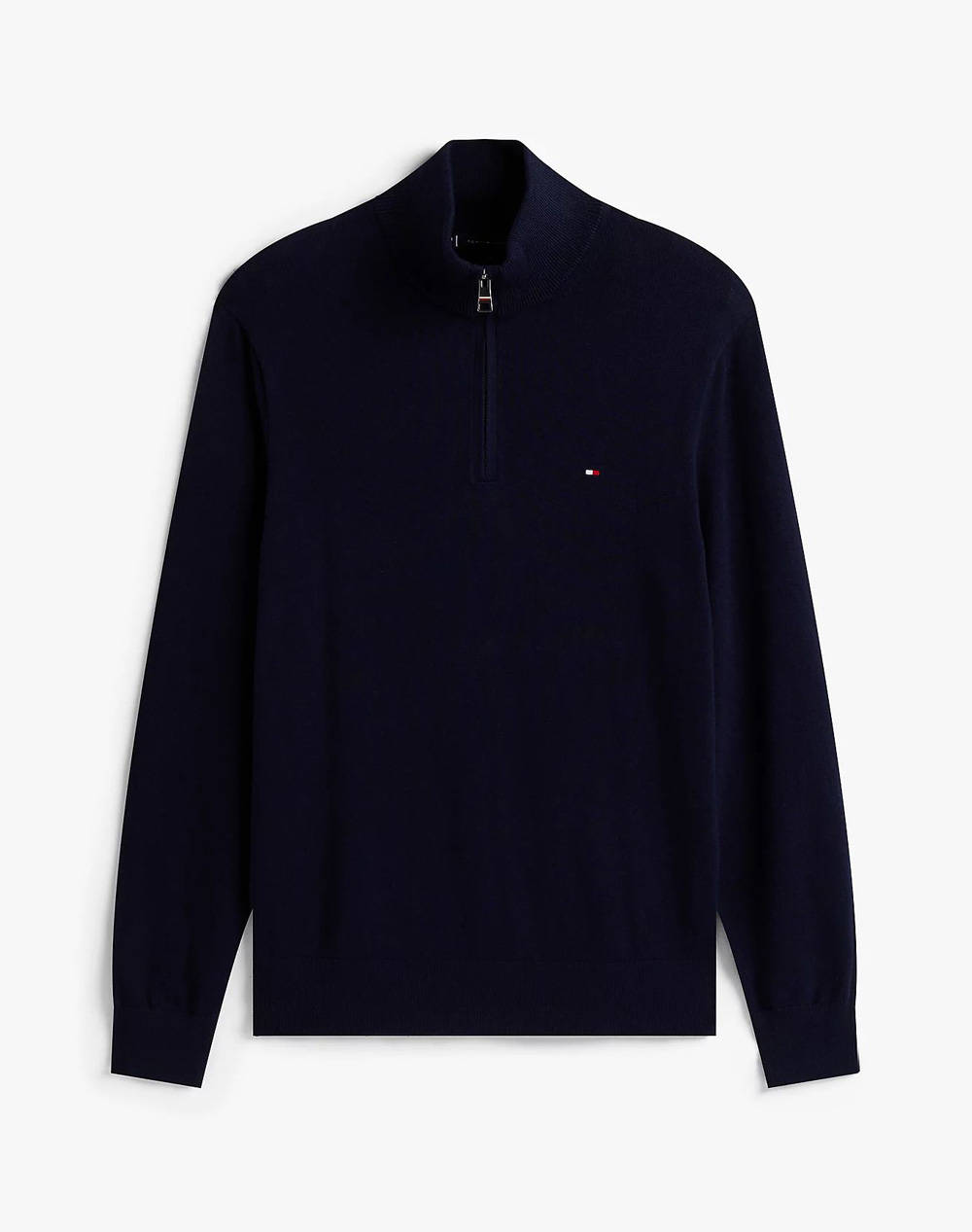 TOMMY HILFIGER PIMA ORG CTN CASHMERE ZIP MOCK
