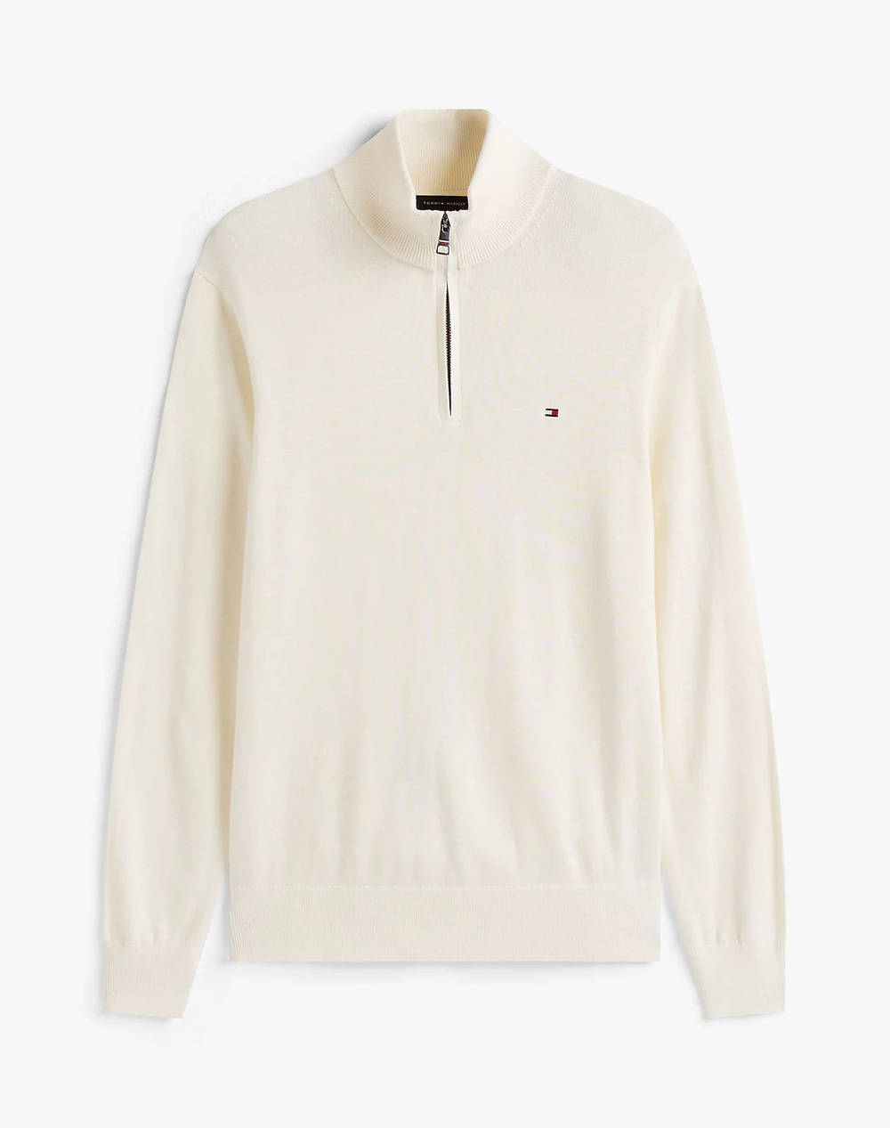 TOMMY HILFIGER PIMA ORG CTN CASHMERE ZIP MOCK