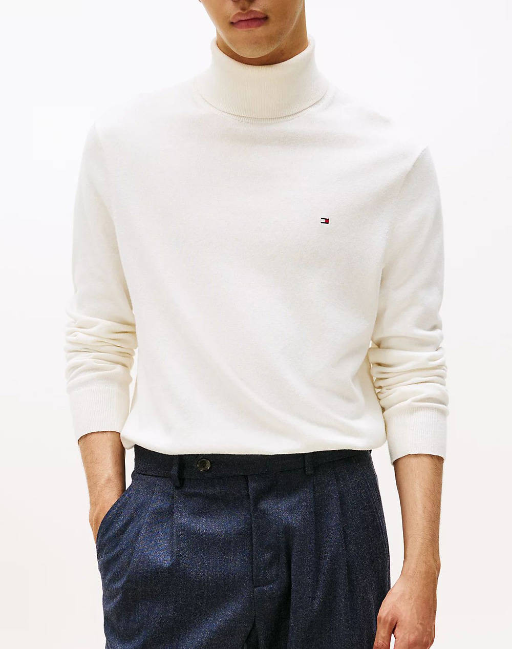 TOMMY HILFIGER PIMA ORG CTN CASHMERE ROLL NECK