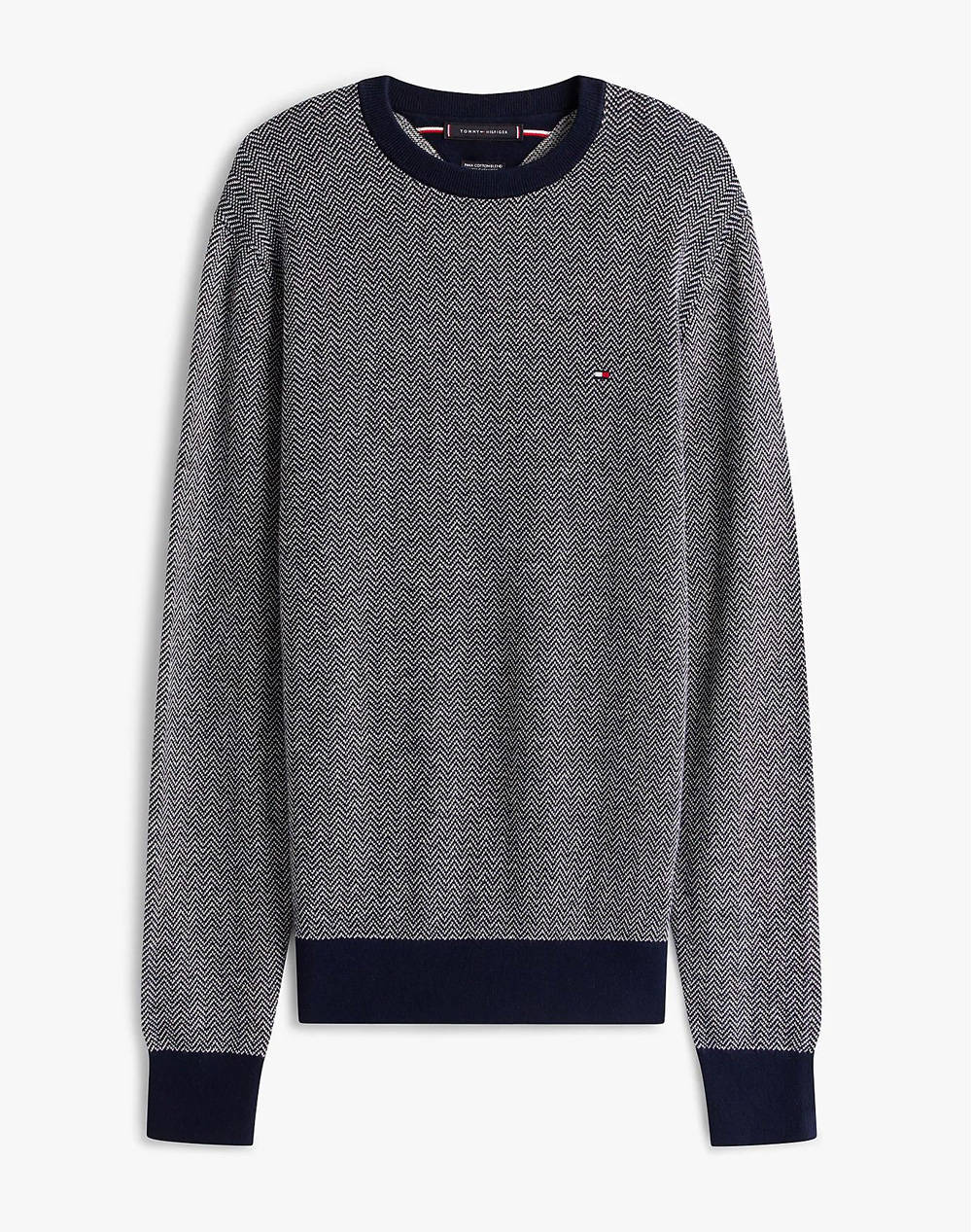 TOMMY HILFIGER PIMA CTN CASH HERRINGBONE CREW
