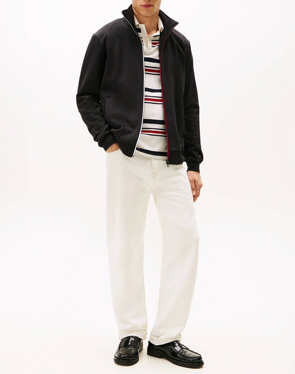 TOMMY HILFIGER GLOBAL STRIPE ZIP THROUGH
