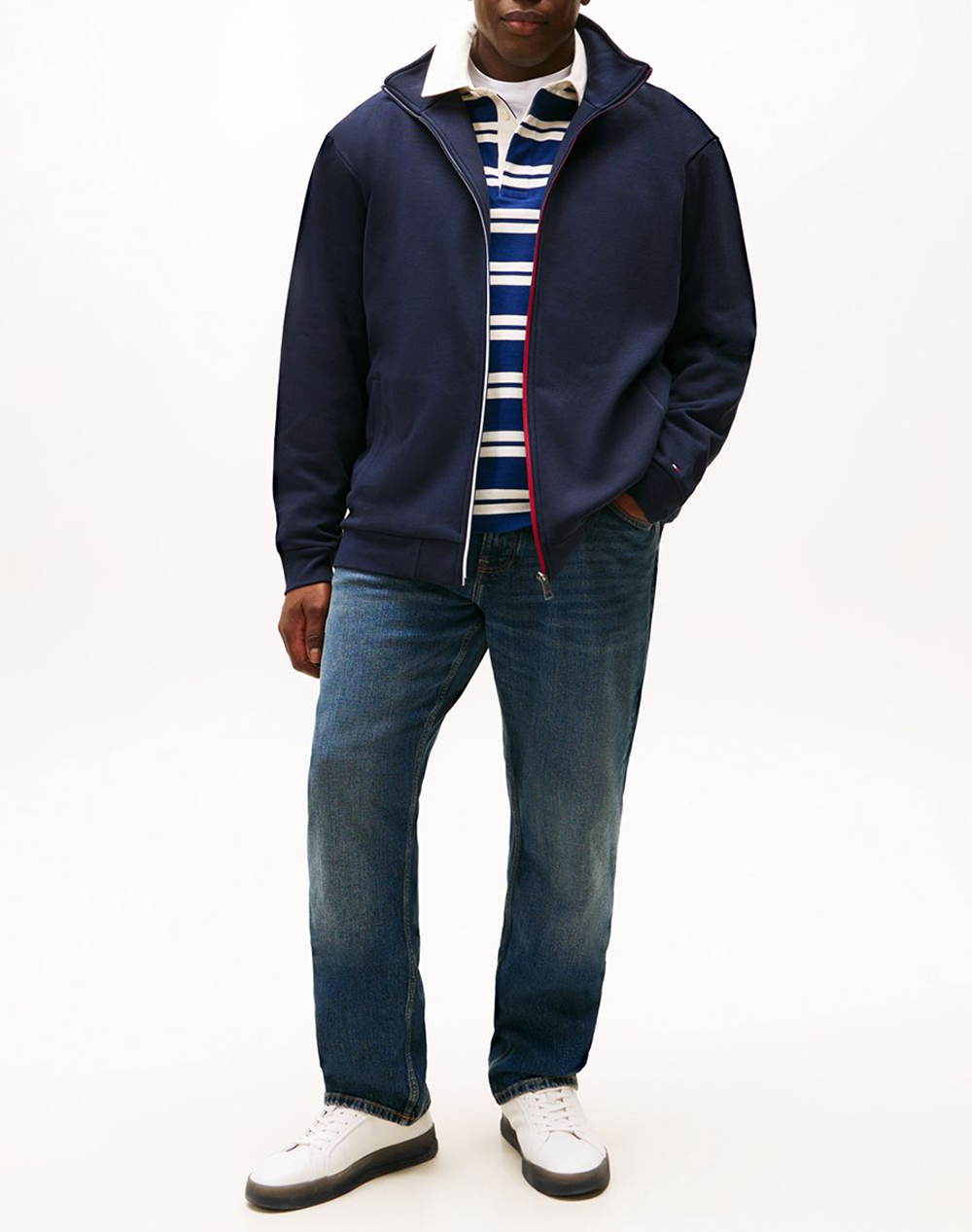 TOMMY HILFIGER BT-GLOBAL STRIPE ZIP THROUGH-B