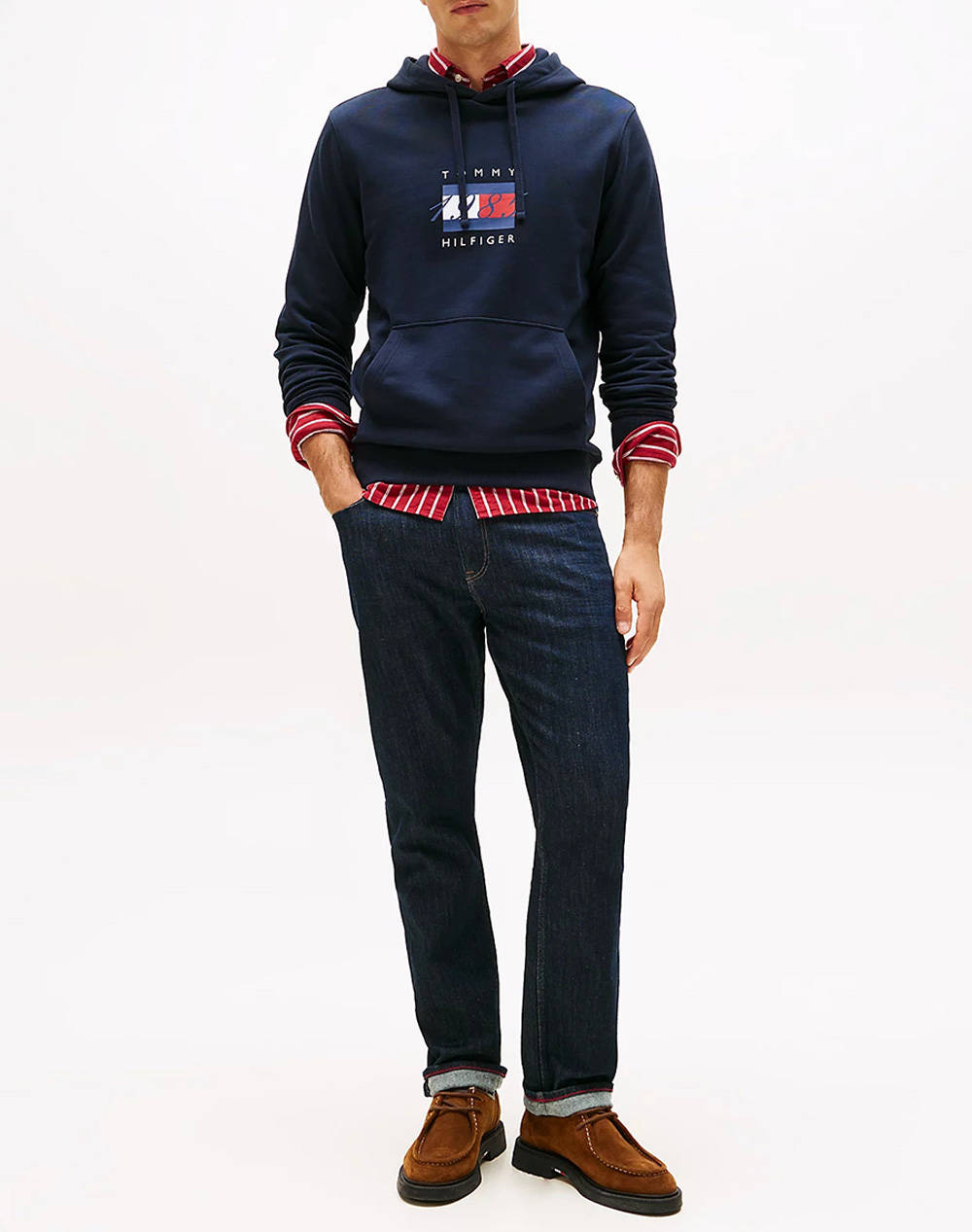 TOMMY HILFIGER LINEAR FLAG GRAPHIC HOODIE