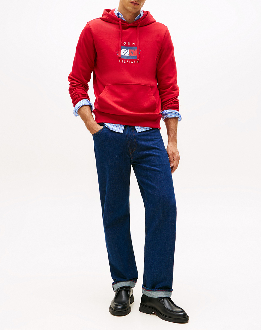 TOMMY HILFIGER LINEAR FLAG GRAPHIC HOODIE