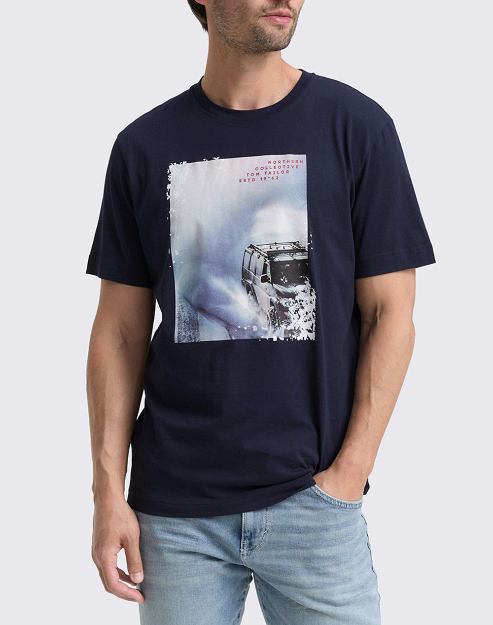TOM TAILOR T-SHIRT WITH PHOTO МЪЖКА БЛУЗА
