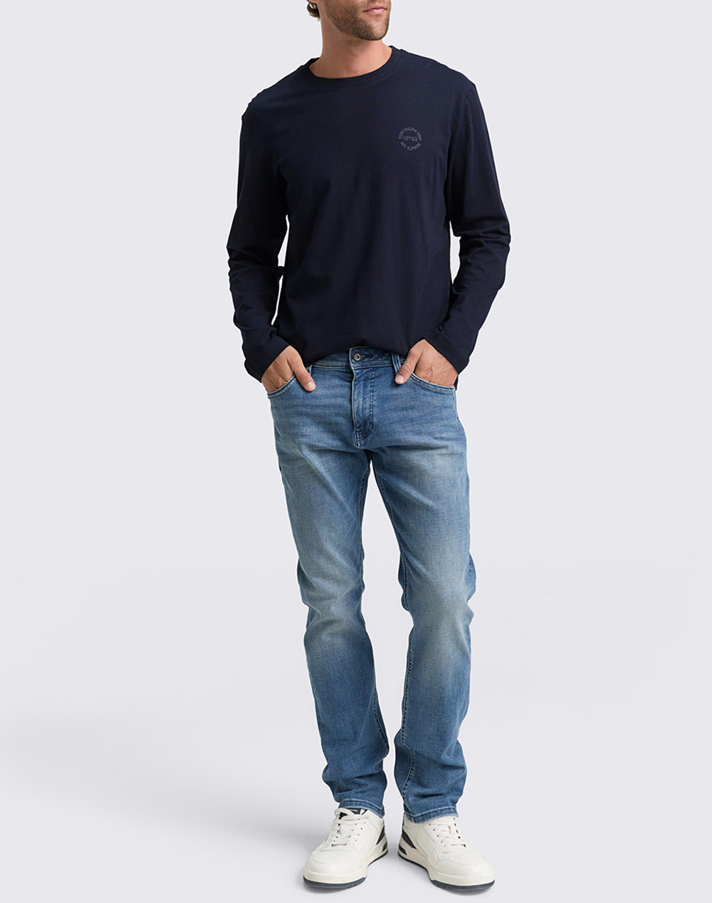 TOM TAILOR PRINTED LONGSLEEVE МЪЖКА БЛУЗА