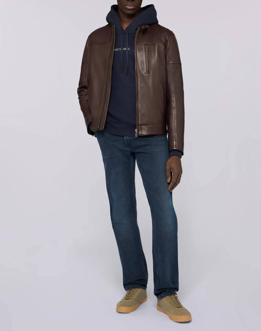 TRUSSARDI JEANS-5 TASCHE 370 CLOSE IN DENIM BLUE/BLACK STONE WASHED