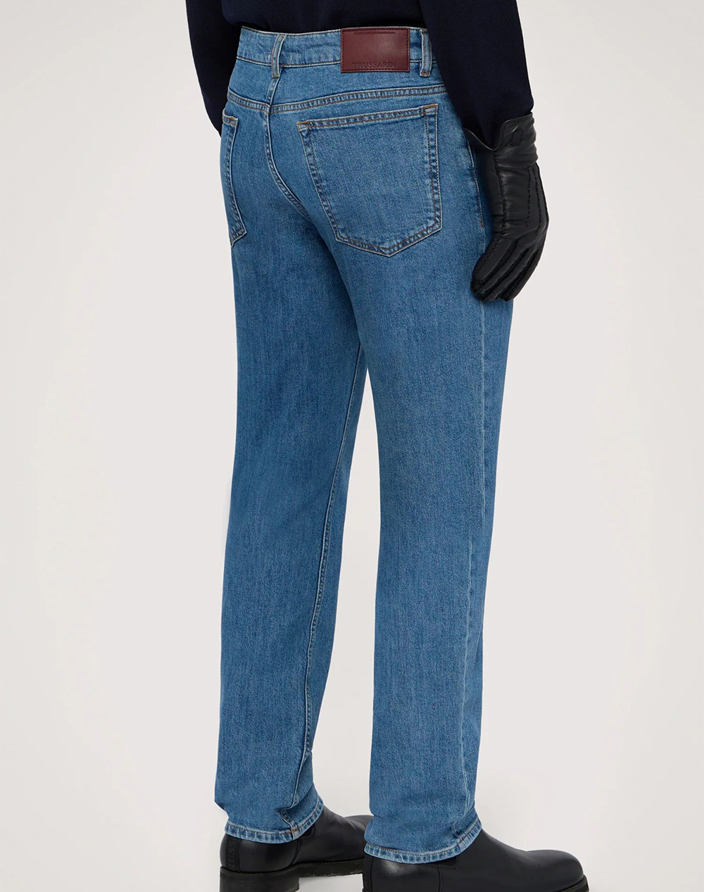 TRUSSARDI JEANS-5 TASCHE 370 CLOSE IN DENIM BABY BLUE STONE WASHED