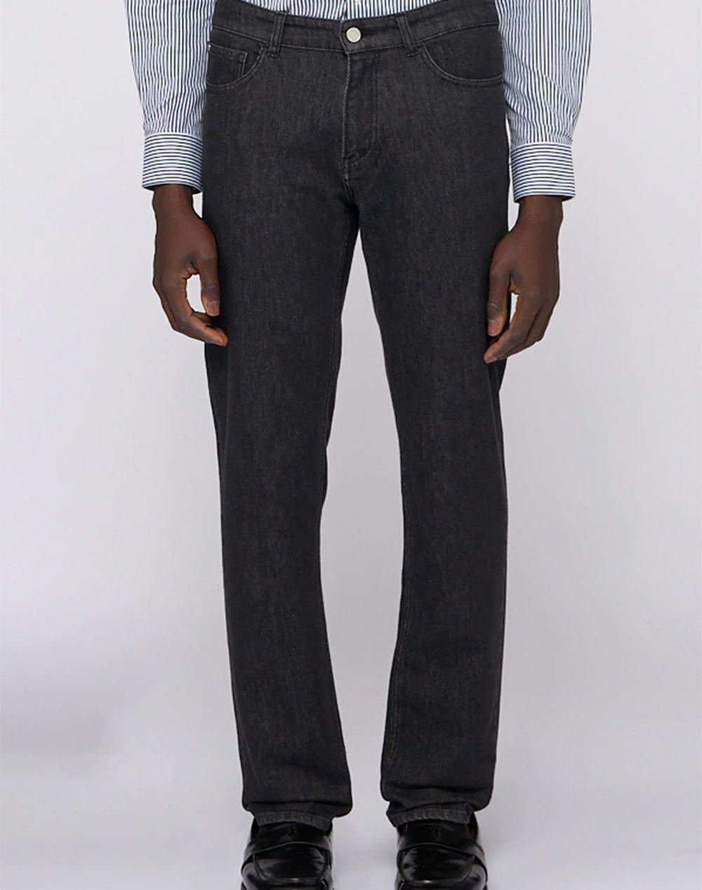 TRUSSARDI JEANS-5 TASCHE 370 CLOSE IN DENIM BLACK STONE WASHED