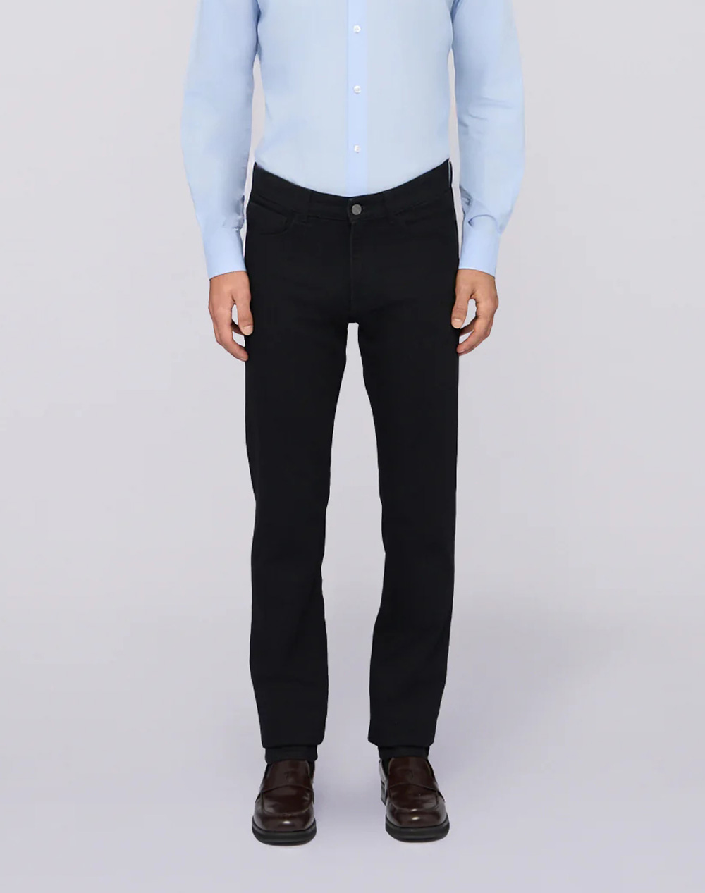TRUSSARDI 5 POCKET 370 CLOSE - BLACK RINSE DENIM