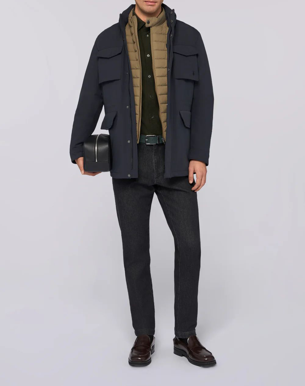TRUSSARDI OUTERWEAR -FIELD JACKET IN TECH POLY
