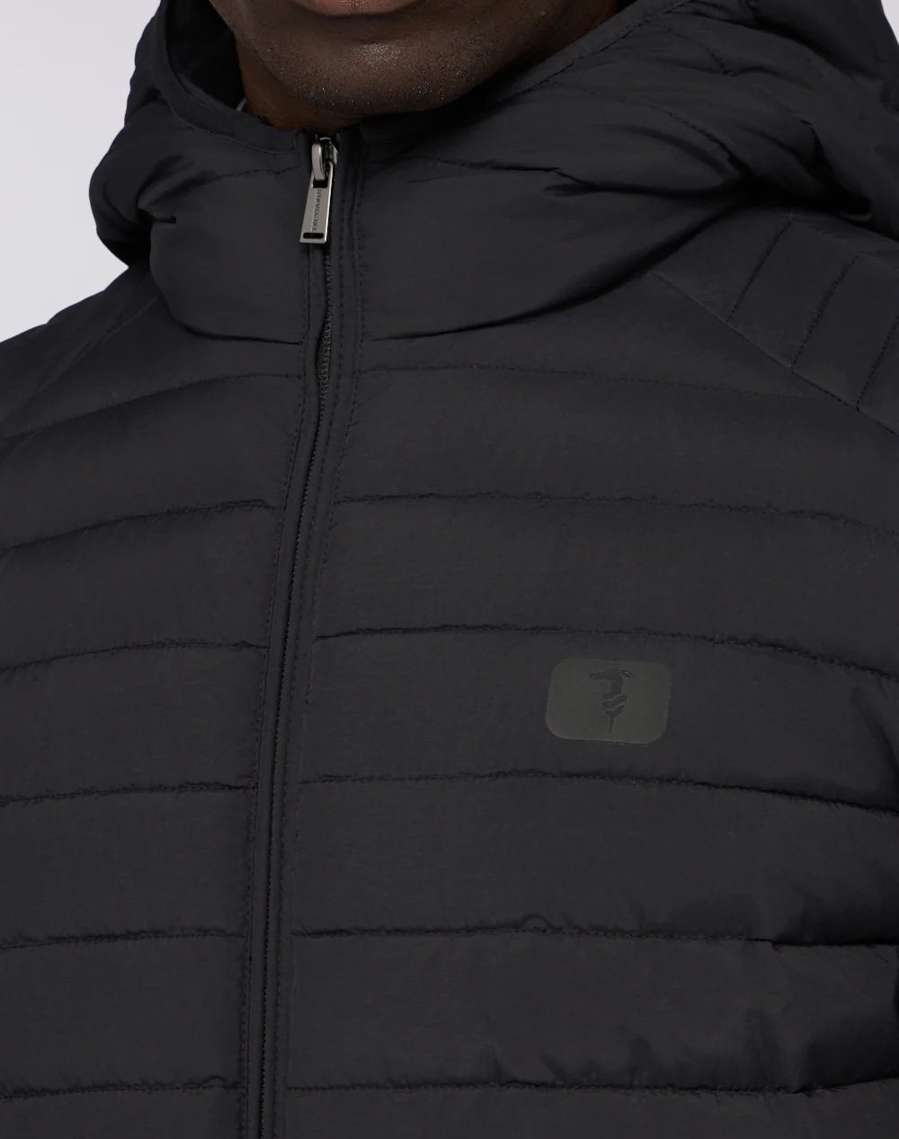 TRUSSARDI PADDED -GIACCA IMBOTTITA CON CAPPUCCIO IN NYLON CRINKLE