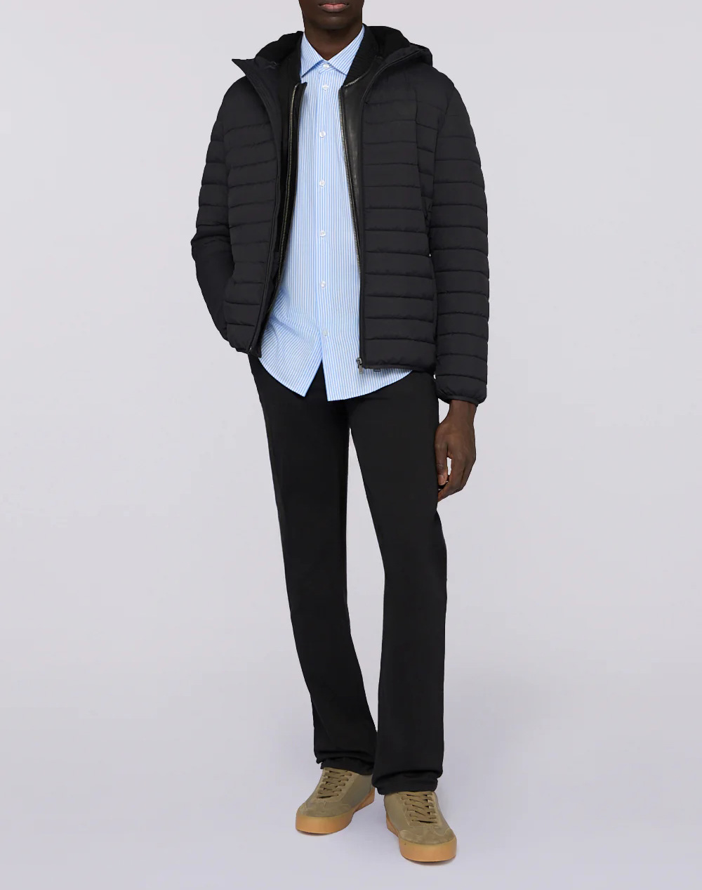 TRUSSARDI PADDED -GIACCA IMBOTTITA CON CAPPUCCIO IN NYLON CRINKLE