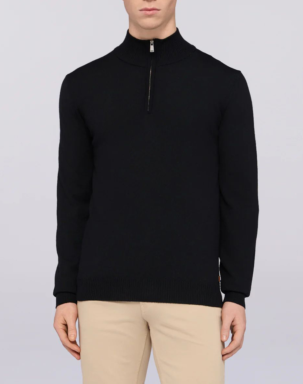 TRUSSARDI KNITWEAR -PULLOVER IN PURA LANA CON ZIP