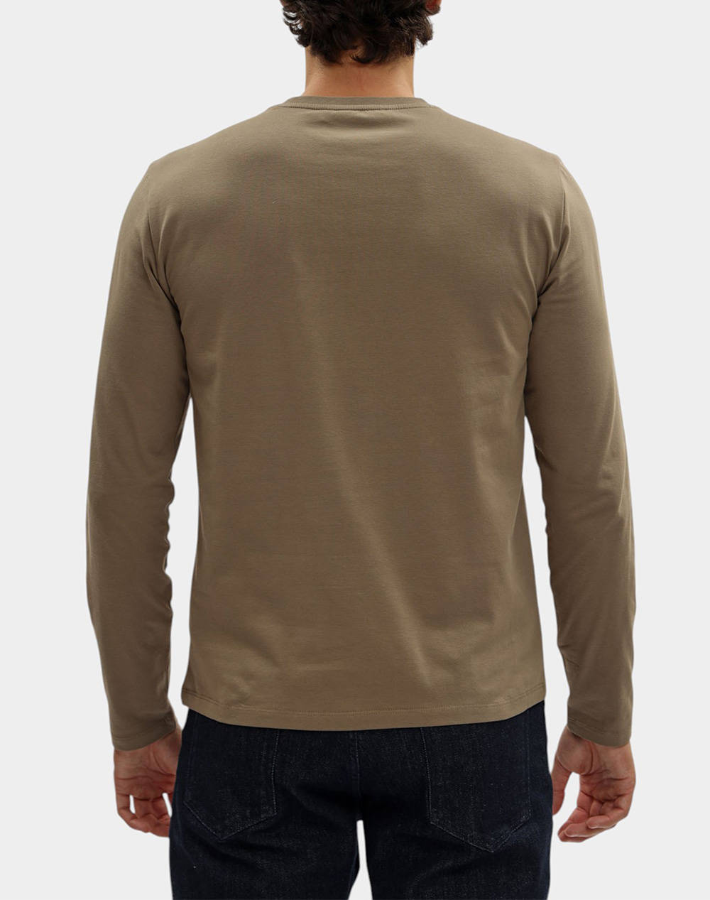 TRUSSARDI T-SHIRT SLIM FIT A MANICHE LUNGHE IN JERSEY STRETCH CON RICAMO