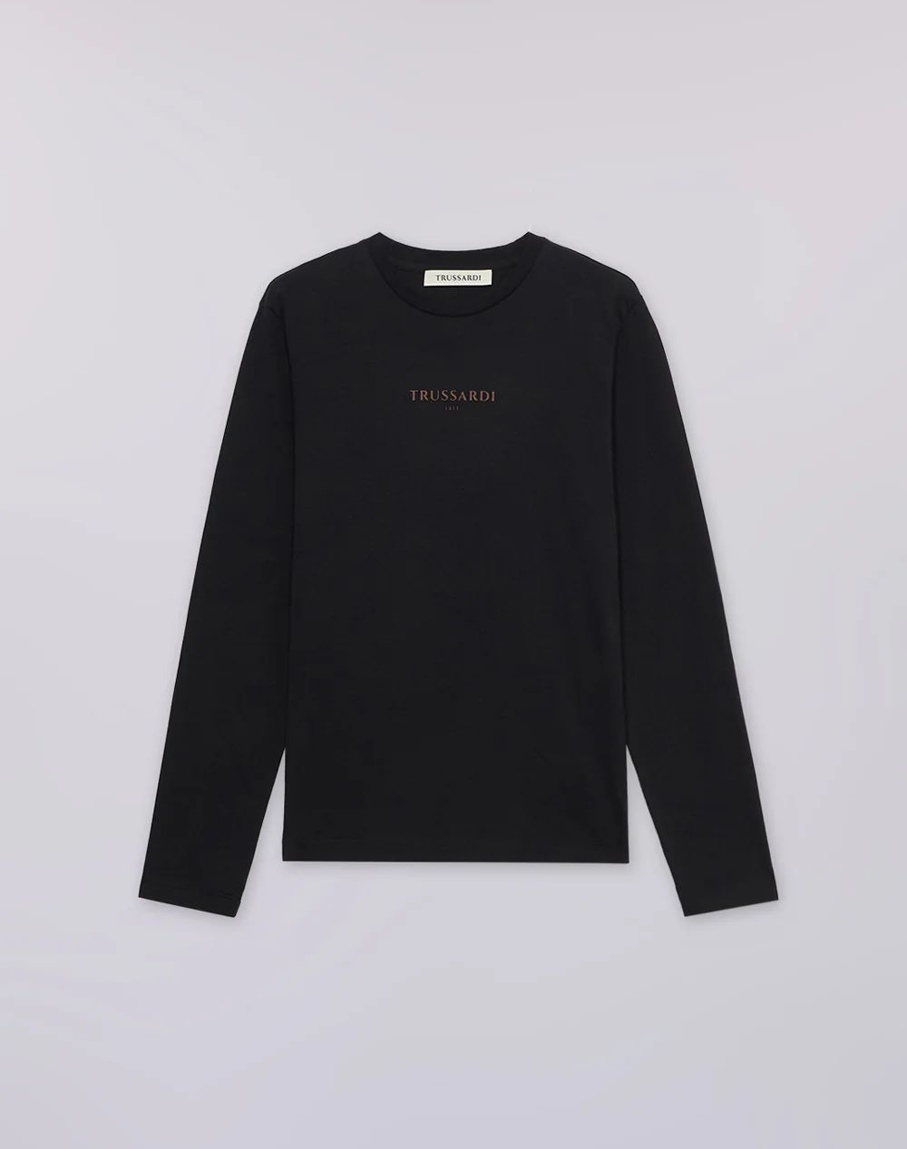 TRUSSARDI T-SHIRT REGULAR FIT A MANICHE LUNGHE CON STAMPA TRUSSARDI