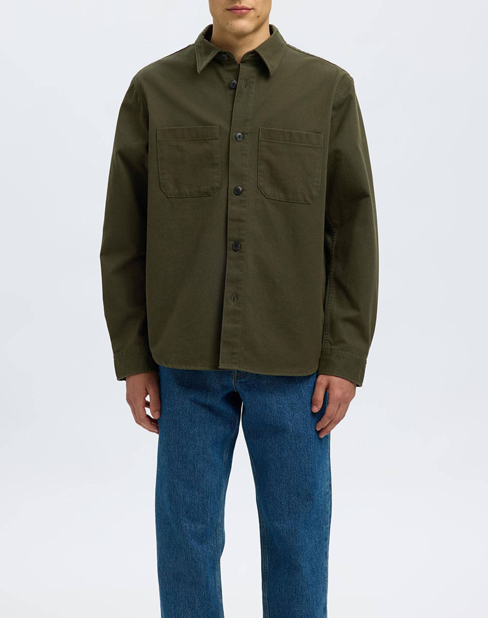 SELECTED SLHTRAVIS TWILL OVERSHIRT LS NOOS