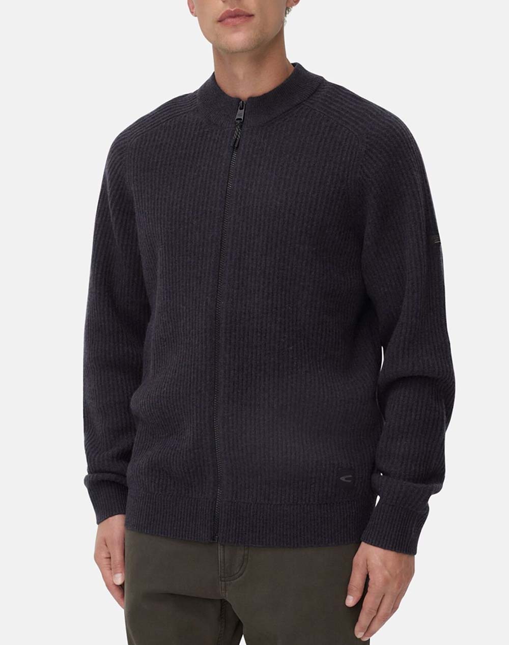 CAMEL ACTIVE ПЛЕТЕНА ЖИЛЕТКА full zip stand up collar