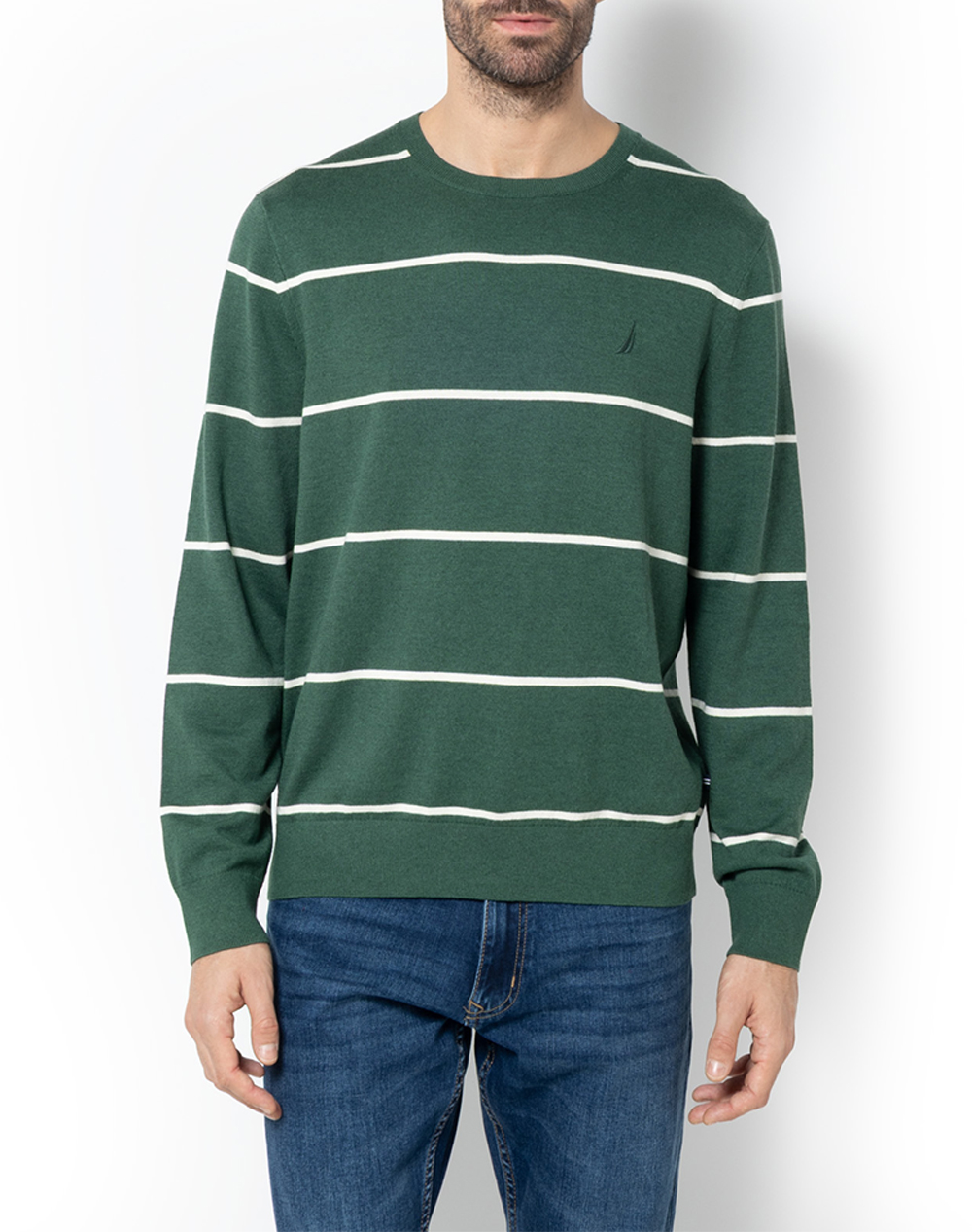 NAUTICA БЛУЗА MM PERFORMANCE STRIPED CREW (12GG)