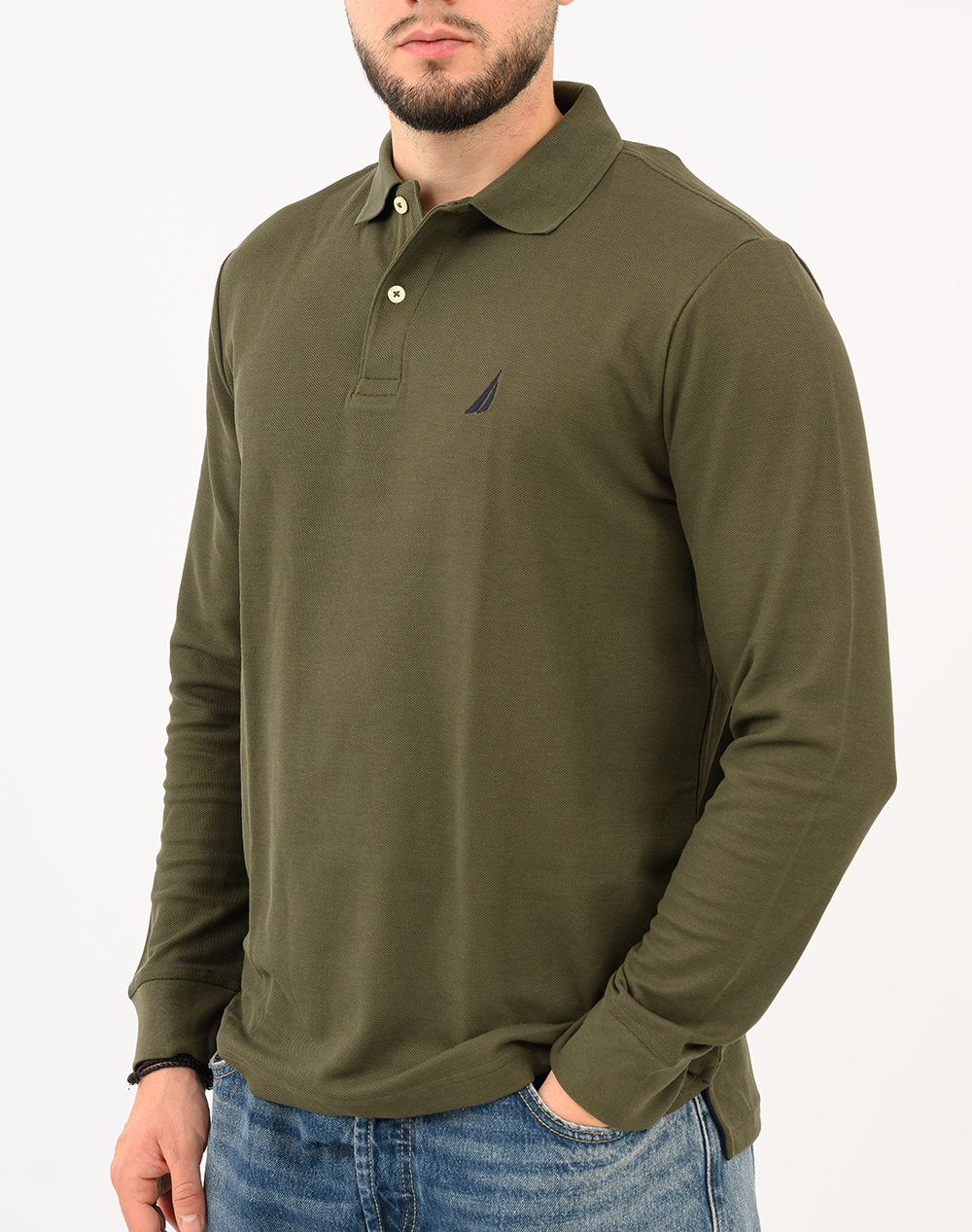 NAUTICA БЛУЗА ПОЛО MM LS DECK POLO_SUSTAINABLE