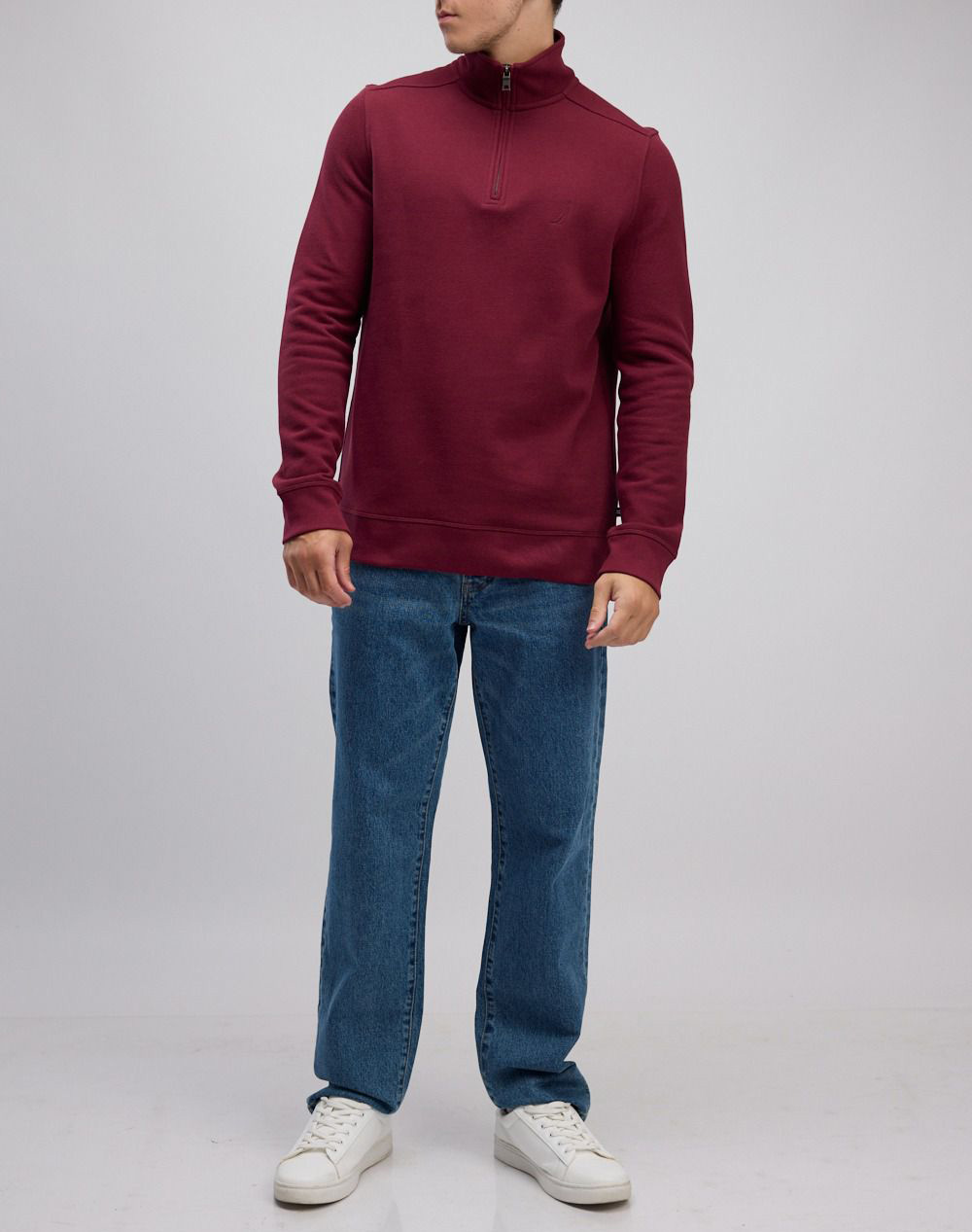 NAUTICA БЛУЗА SWEATSHIRT MM PIQUE FLEECE 1/4 ZIP